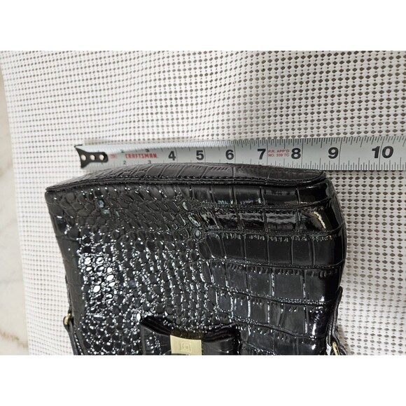 Liz Claiborne Women's Crossbody Bag Small Black Faux Leather Croc Textured - Picture 6 of 8